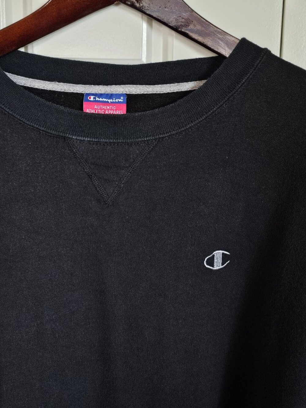 Vintage Black Champion Crewneck Sweatshirt - Size XXL (Y2K Mid-2000s) - Picture 5 of 11